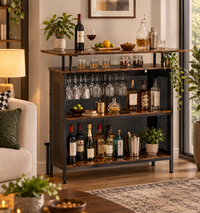 Meuble Bar avec Comptoir, Rangements & Porte-Verres – Le Mini Bar
