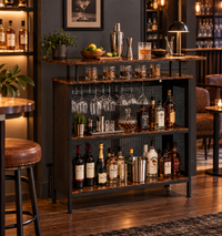 Meuble Bar avec Comptoir, Rangements & Porte-Verres – Le Mini Bar