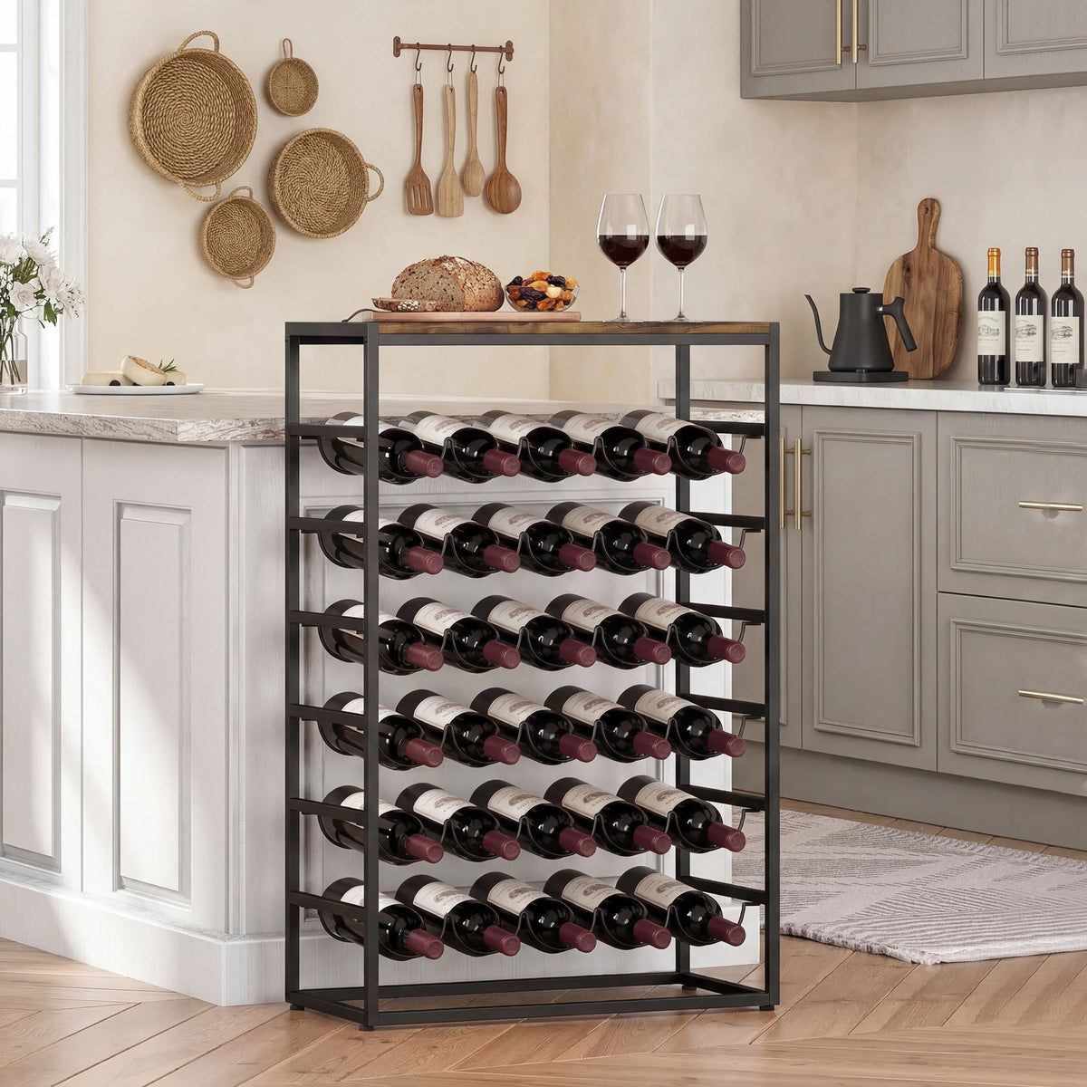 Casier à Vin 30 Bouteilles en Bois & Métal – Le Casier Industriel