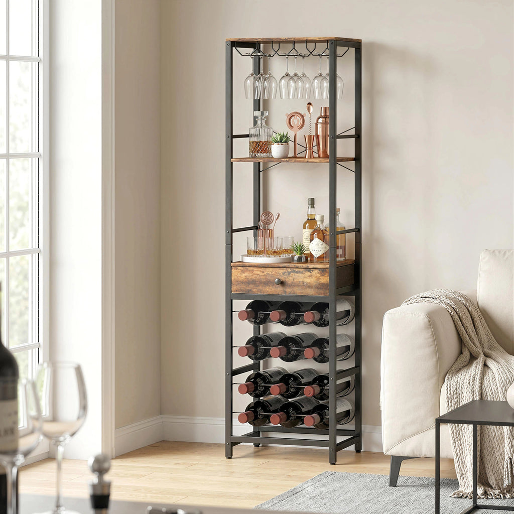Meuble à Vin Vertical avec Porte-Bouteilles & Porte-Verres – Le Petit Collectionneur