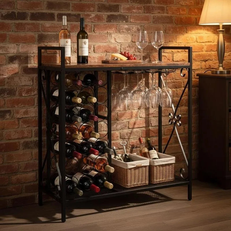 Meuble Bar à Vin 21 Bouteilles avec Porte-Verres – Le 21