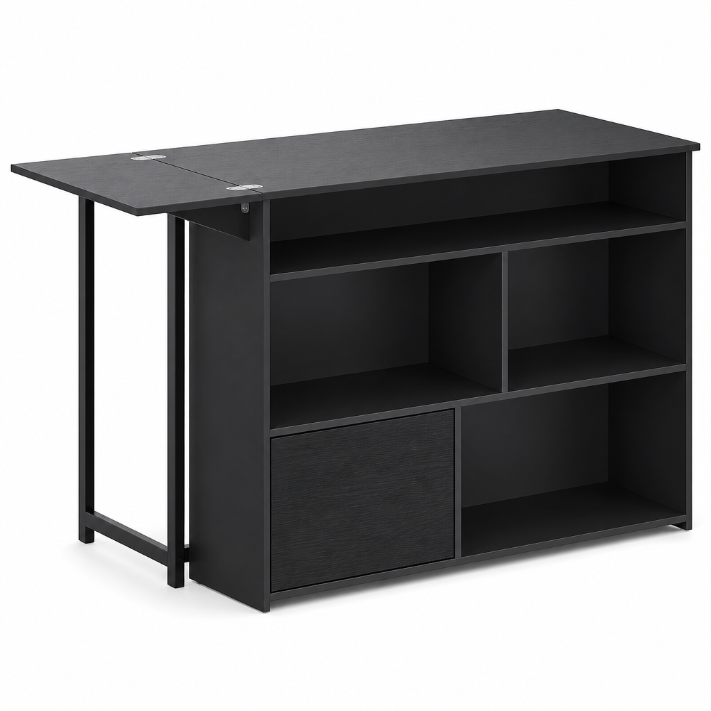 Meuble Bar Pliable avec Plateau Rabattable & Rangements – La Table Bar