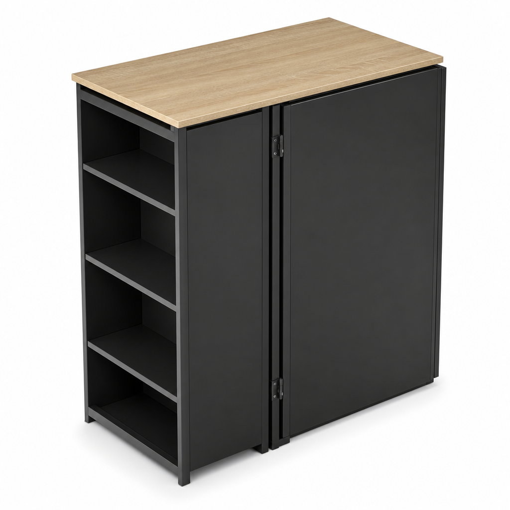 Meuble Bar Pliable avec Plateau Rabattable & Rangements – La Table Bar
