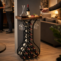 Meuble Bar à Vin avec Porte-Bouteilles & Porte-Verres – L’Élégant