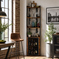 Meuble Bar d’Angle avec Rangements & Porte-Verres – La Colonne