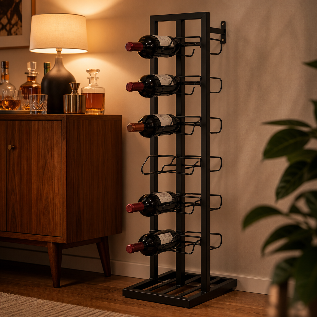 Casier à Vin Vertical 12 Bouteilles en Métal – Le Classique